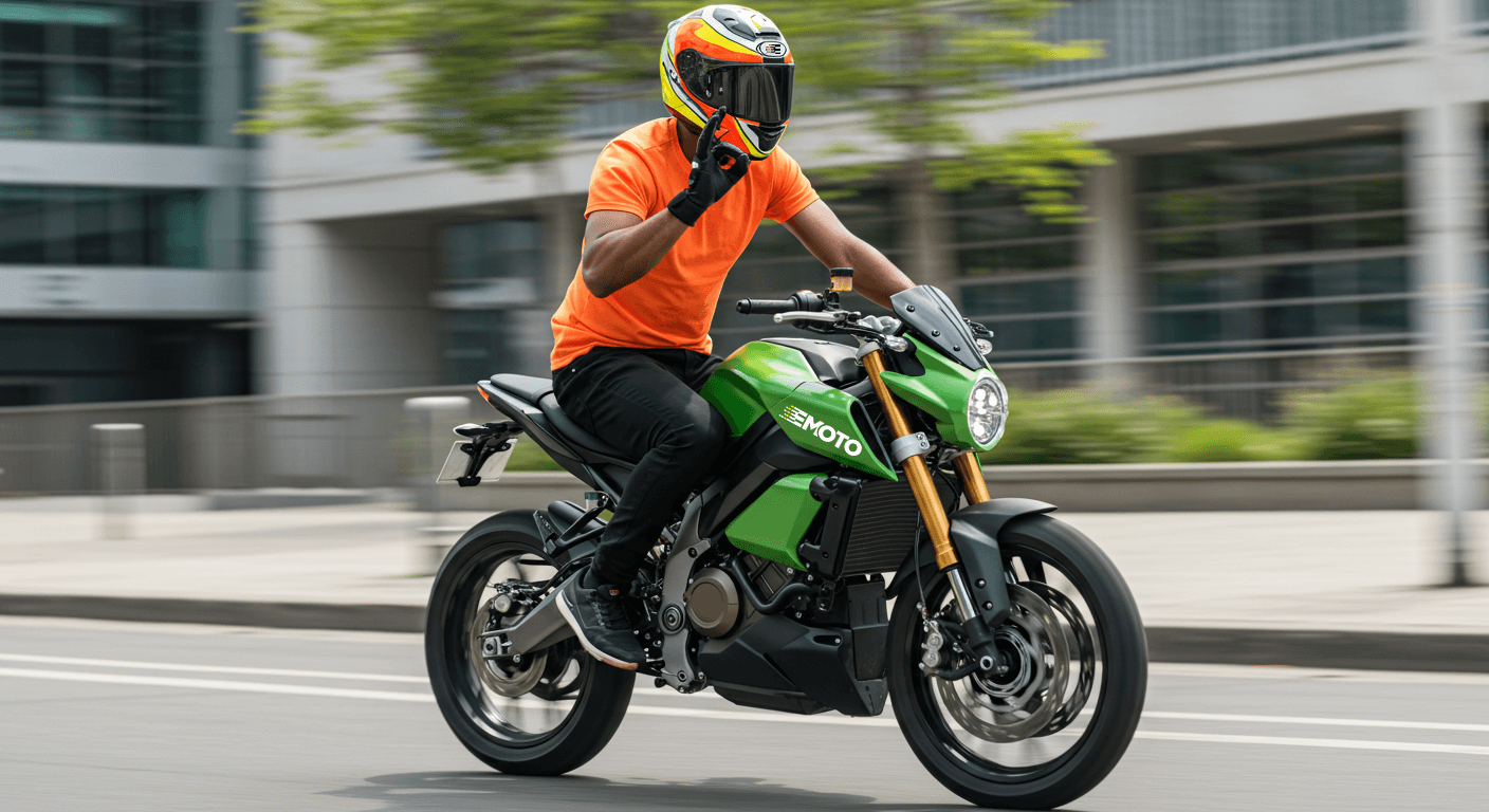 EMOTO Sport Bike in action